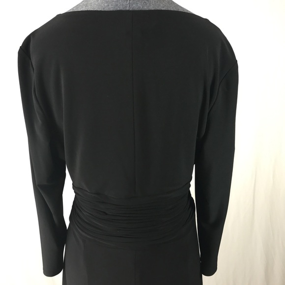 Evan Picone Black Keyhole Dress 14 Ruched Waist - Picture 8 of 8